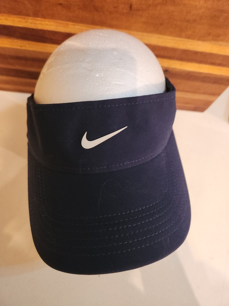 NIKE Golf Logo Navy Sun Visor Adjustable UNISEX Dri-Fit Authentic Nike