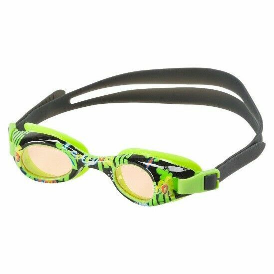 SPEEDO KIDS GLIDE PRINT GOGGLE, BLACK/GREEN *DISTRESSED PKG