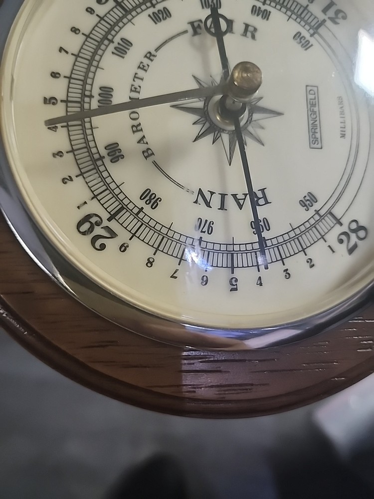 Vintage Springfield Barometer Thermometer 21" X 5.5"