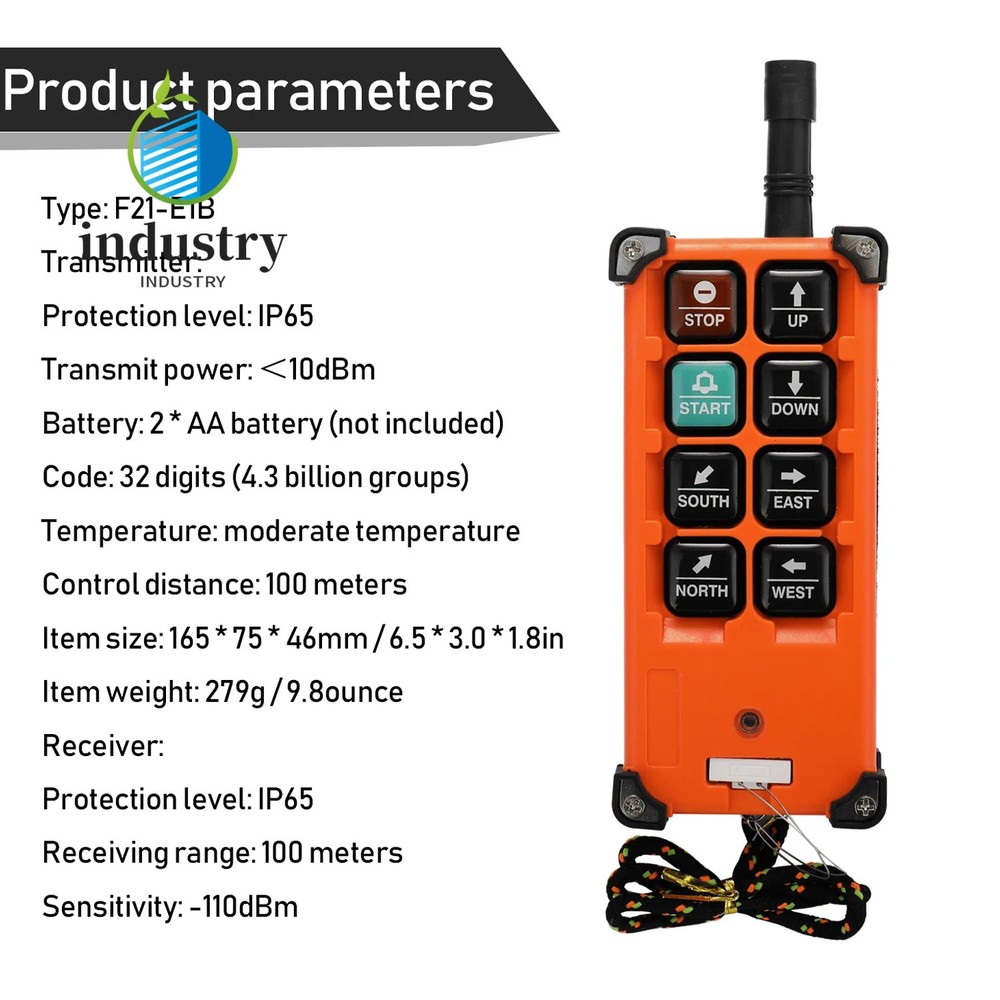 F21-E1B DC12-72V Industrial Remote Controller Crane Control Lift Remote Control