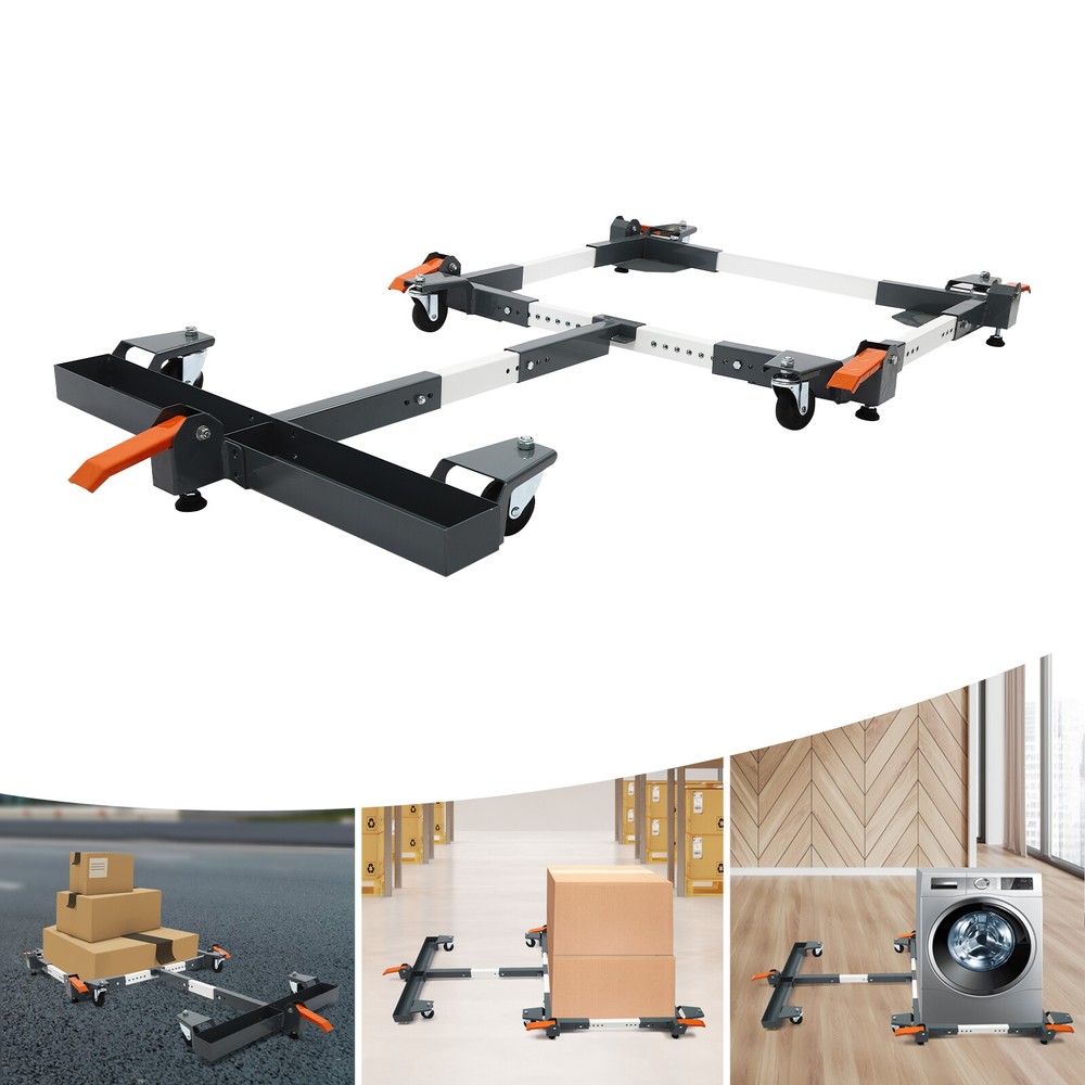600lbs Adjustable Mobile Base&T Extension Combo Heavy Duty Mobile Base w/ Wheels