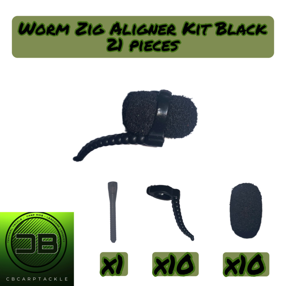 worm zig aligner kit 21 pieces worm aligners, oval foam hookbaits & aligner tool