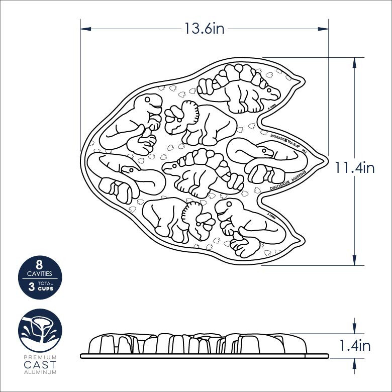 Nordic Ware Dinosaur Cakelet Pan