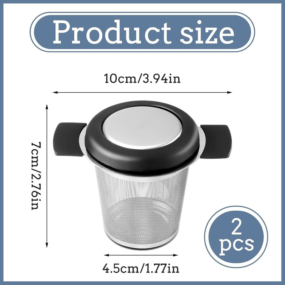 2 Pack Large Tea Strainers & Filters for Loose Tea Single Cup, 304 Stainless ...