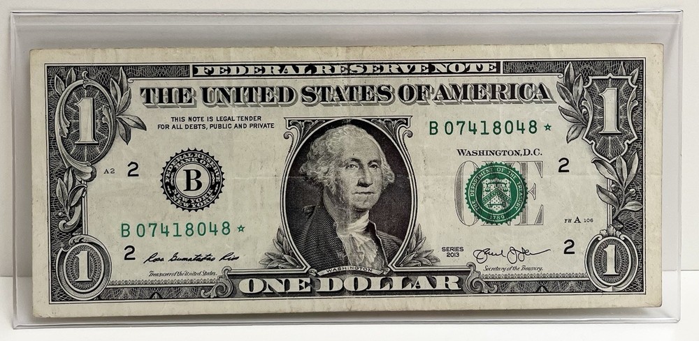 $1 2013 B Duplicate FW Star Note B07418048