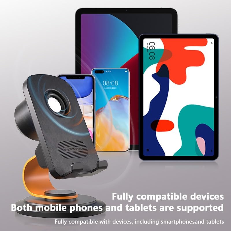 E I F E R Wireless Induction Speaker，Bluetooth Speaker with Phone Stand,360°