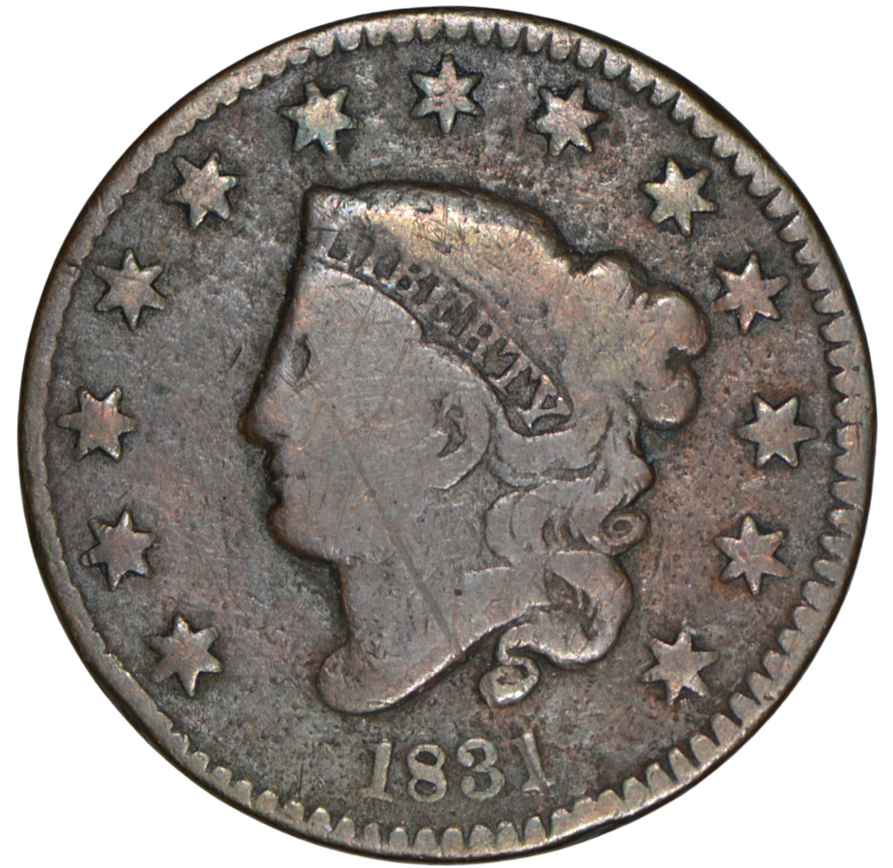 1833 Coronet Head Large Cent ~ Good Details