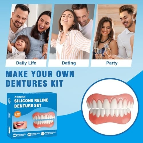 Moldable False Teeth Silicone Dentures Upper Lower Veneers Set 1PC