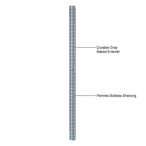 3' High Angle Shelving Post, Gray, 4/Pk