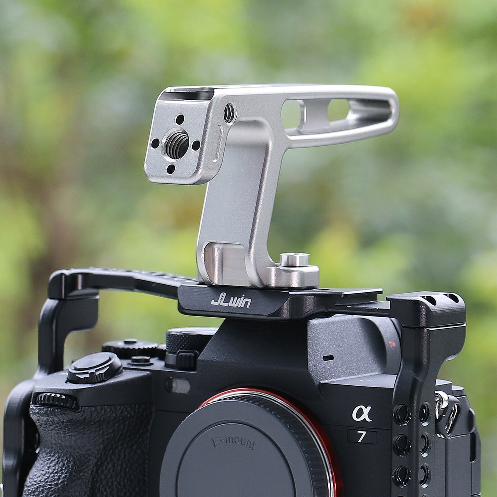 US Silver Handle Grip 1/4"-20 Thread Mount for DSLR Mirrorless Camera Cage Rig