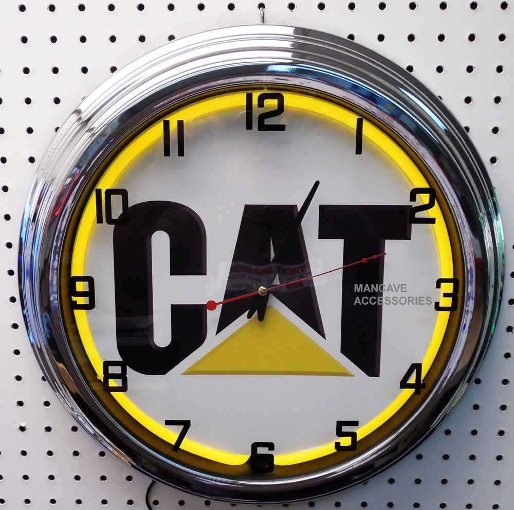 17" Caterpillar CAT Sign Single Neon Clock