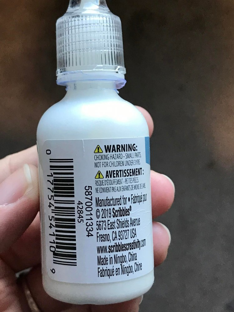 Scribbles Permanent 3D Fabric Paint 1oz Shiny - White