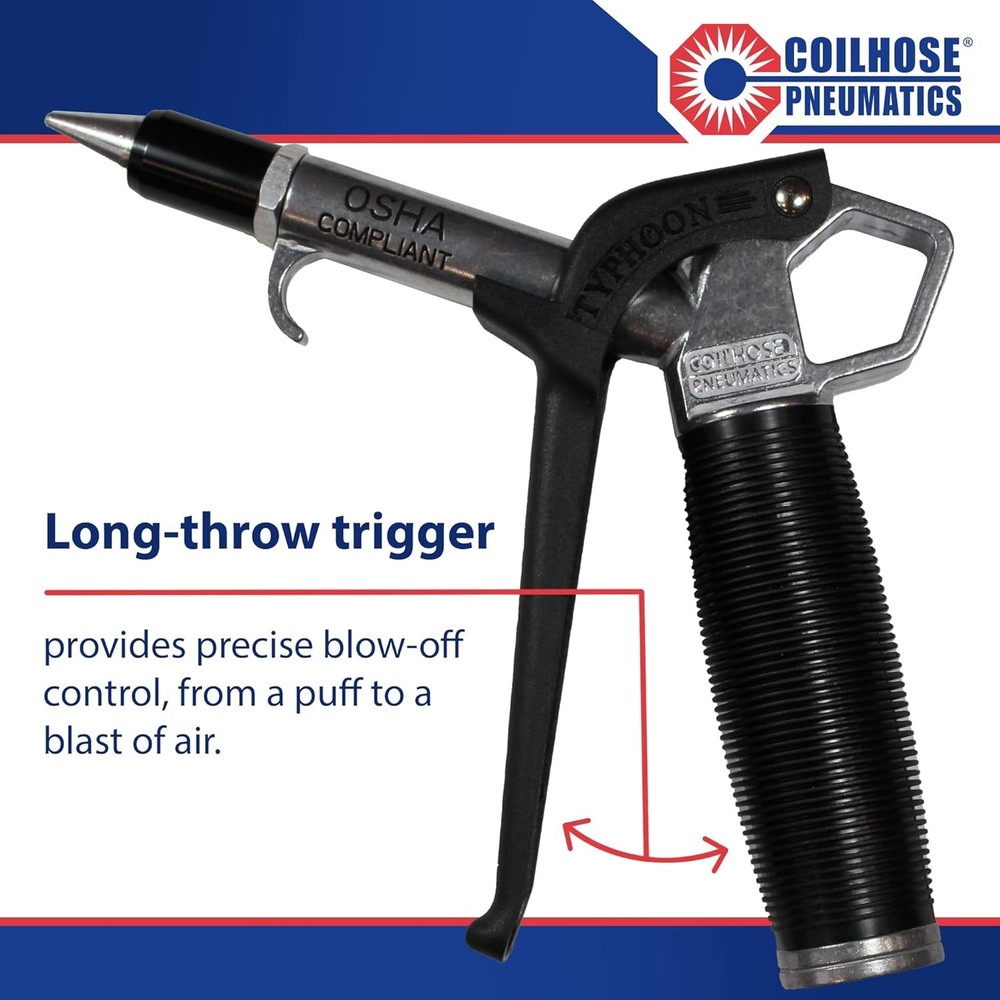 34 CFM Typhoon Hand Powered Blow Gun with Variable Flow for Controlled Blowing