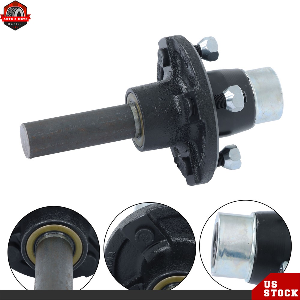 4 Sets Pre-Assembled Hub & Round BT8 Spindle Pre-Greased 4 on 4" Bolt Idler 1"