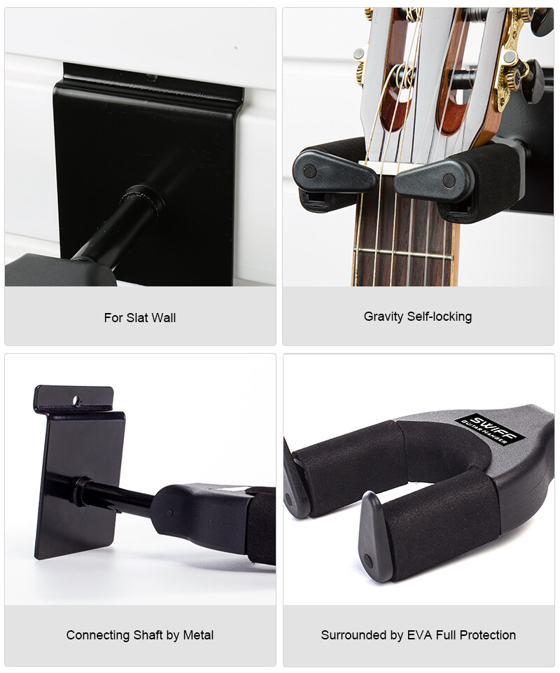 Gravity Guitar Ukulele Hanger Wall Mount Stand Hooks With Self-locking U2