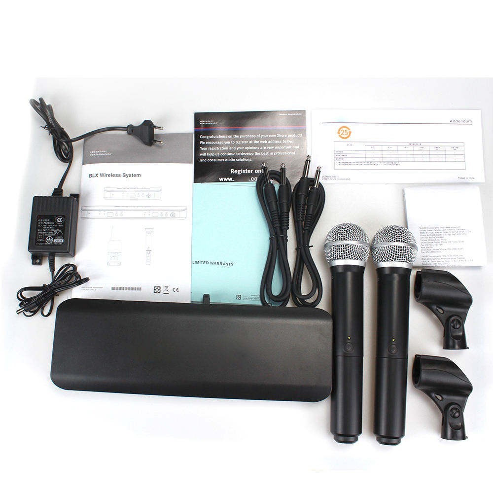 NEW Shure BLX288/PG58 Handheld Wireless Microphone System Come with 2 Microphone