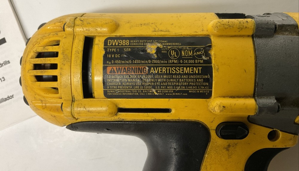 DeWalt DW988 Cordless Drill/Driver Hammer Drill 18V (Tested)