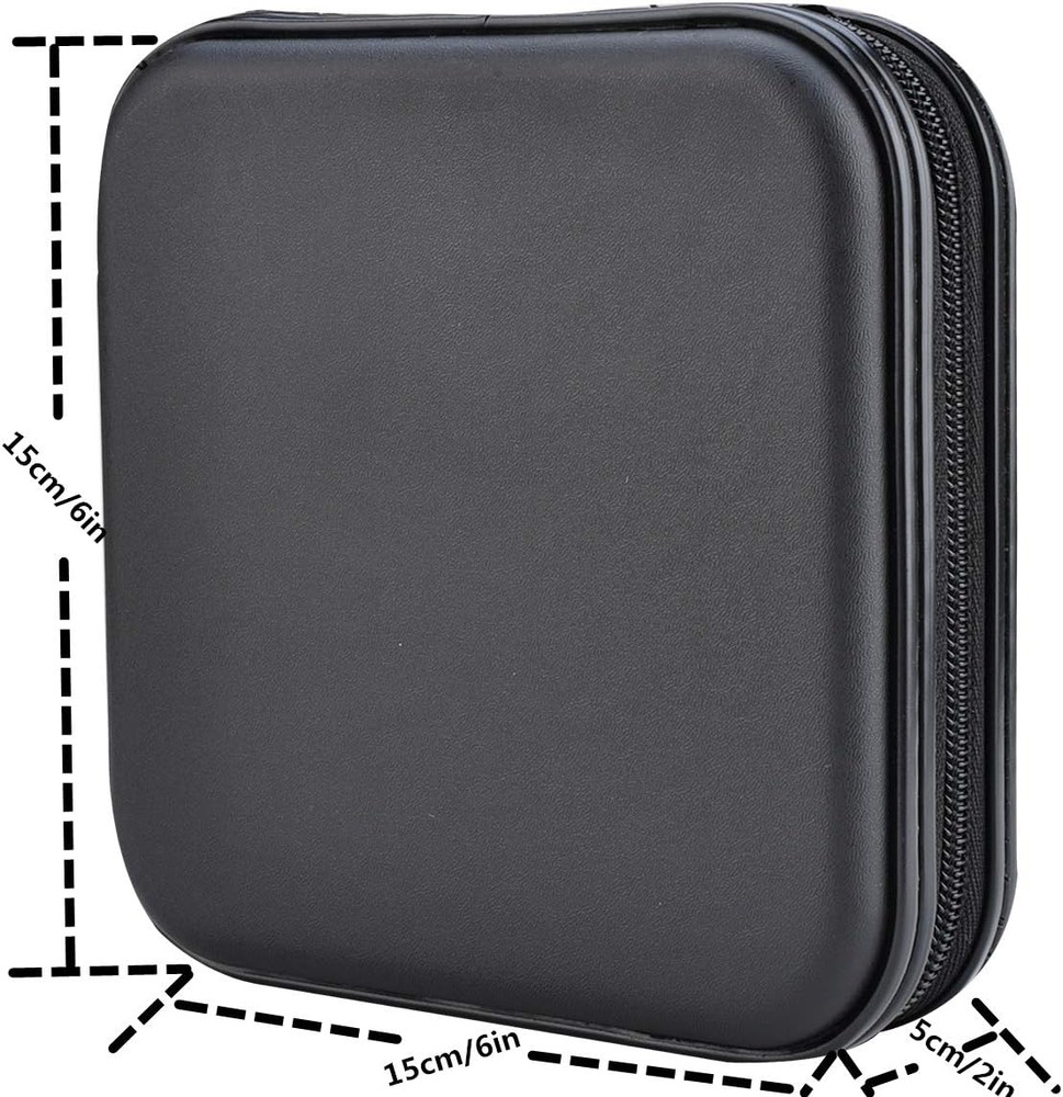32 Capacity CD/DVD Wallet Hard Shell Case Portable Disk Storage for Car Black