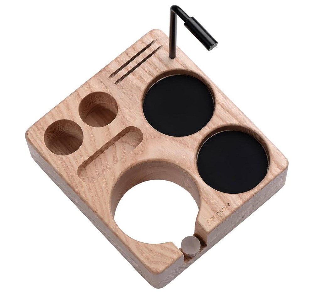 Normcore Compact Wood Espresso Tamping Station Organizer for 58mm Tools