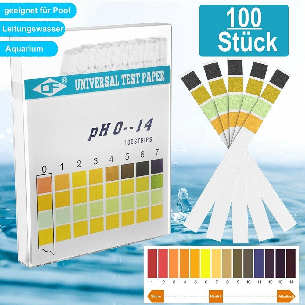 100pcs PH Test Strips Test Paper 1-14 PH Range Indicator Strips 87*67*11mm Pack