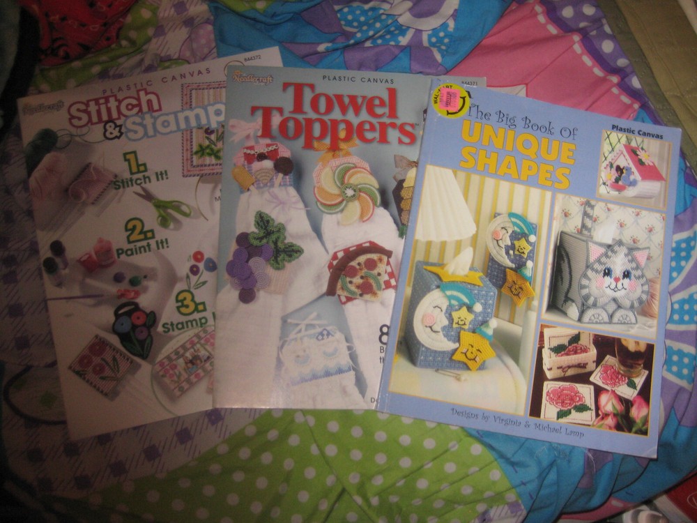 Lot of 3 Plastic Canvas Books