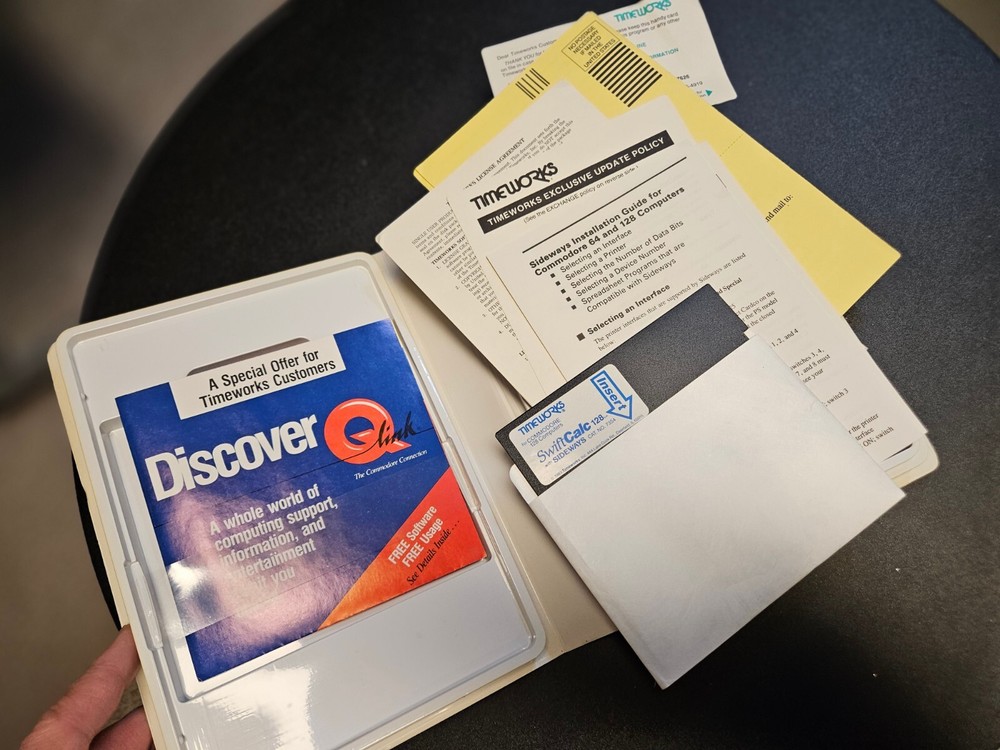 COMMODORE 128 -- SWIFT CALC 128 WITH SIDEWAYS (TIMEWORKS - DISK)