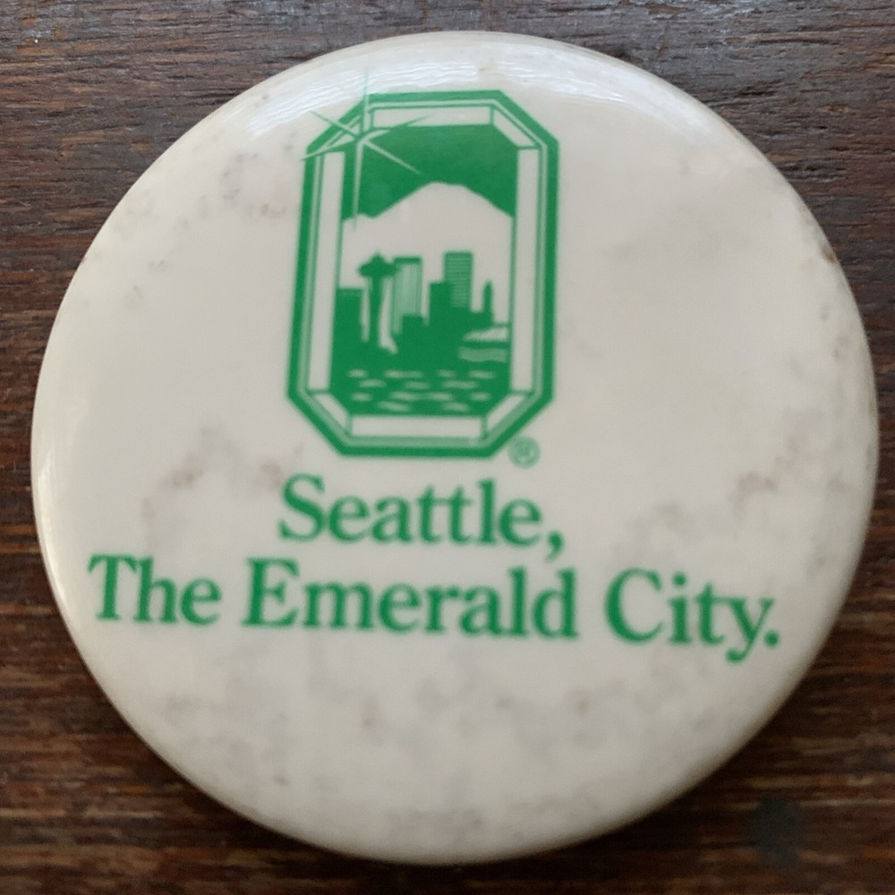 2.25 Inch Seattle The Emerald City Pinback Button