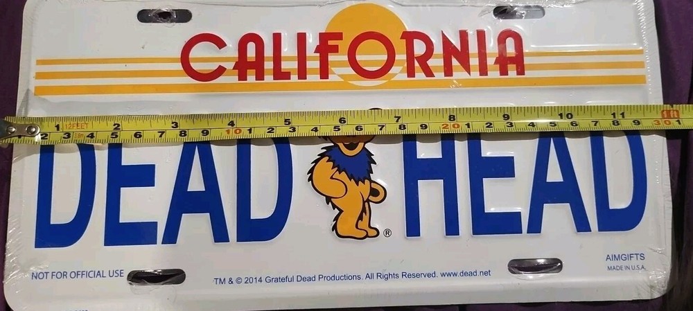 GRATEFUL DEAD LICENSE PLATE- CALIFORNIA DEAD HEAD