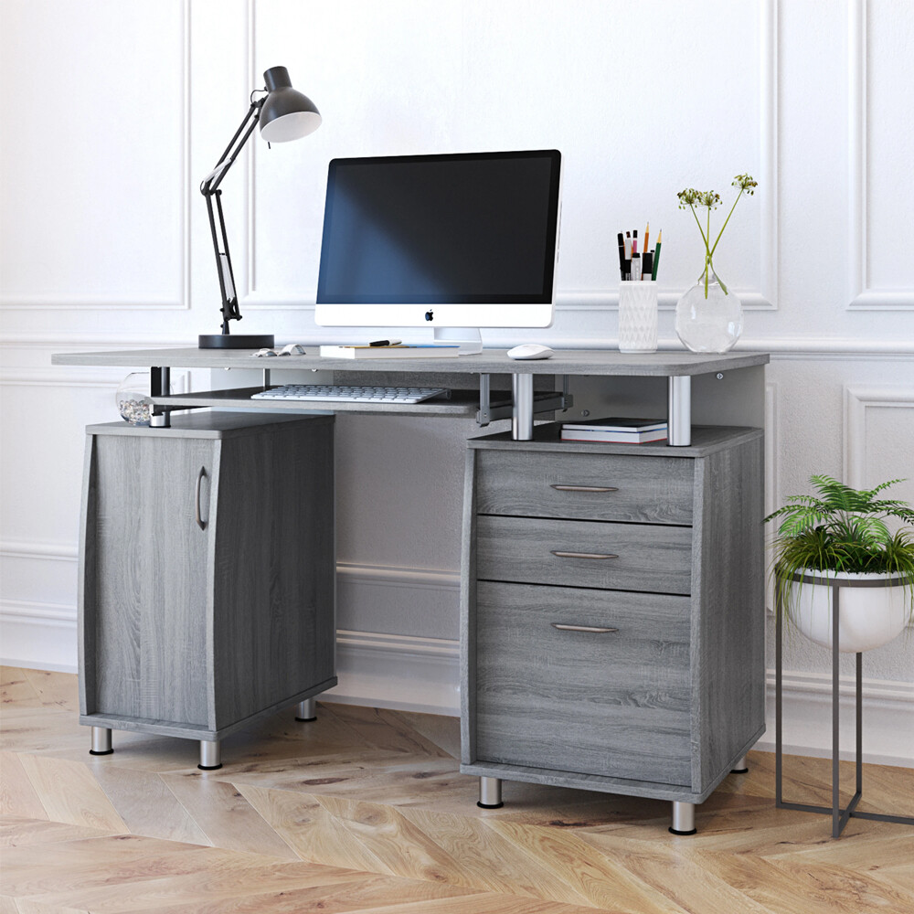 Techni Mobili Complete Computer Desk Workstation with Multiple Storage Drawers