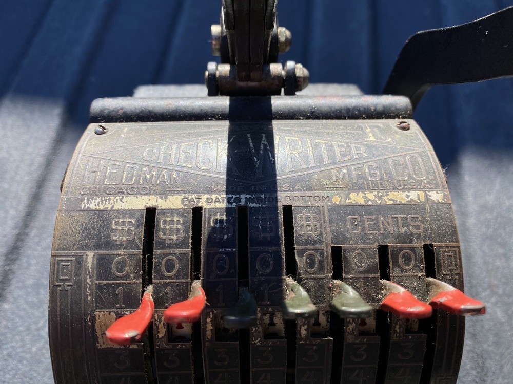 Vintage Check Writer By HEDMAN MFG CO