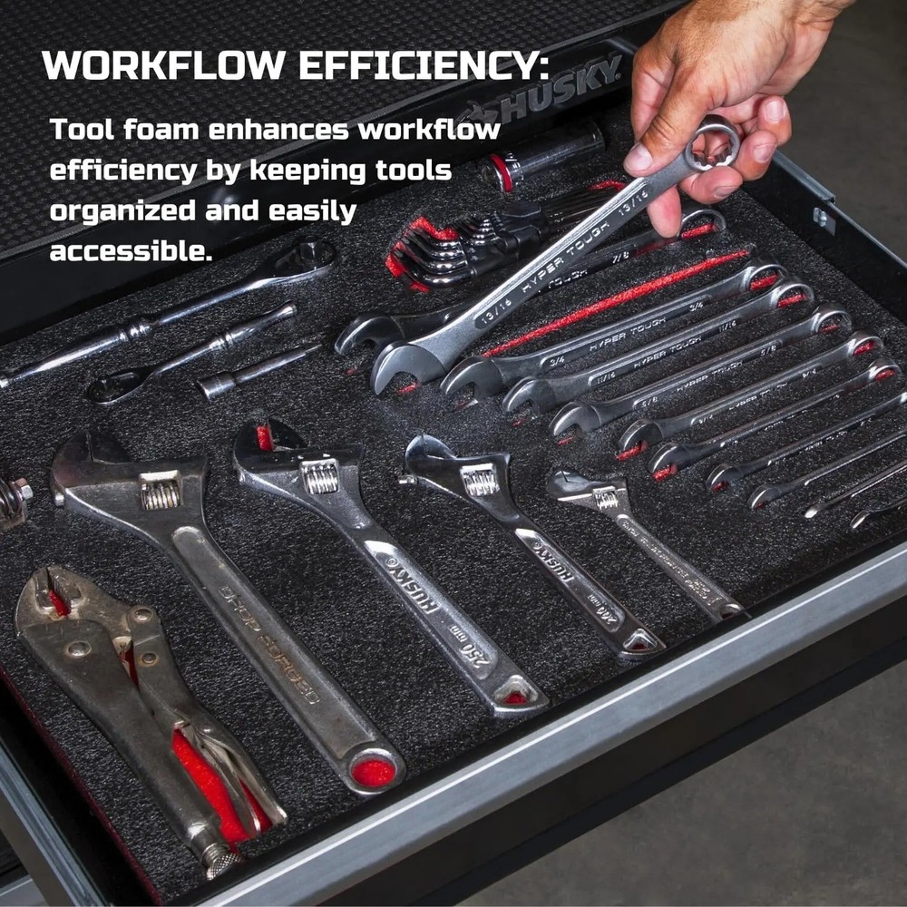 2 Pack Tool Box Foam Inserts Tool Shadow Foam for Toolbox Storage