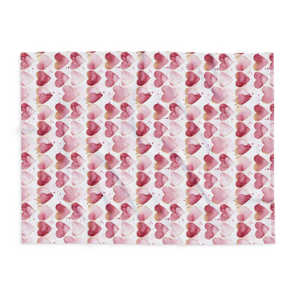 Pink Hearts Arctic Fleece Blanket - Valentine Pattern