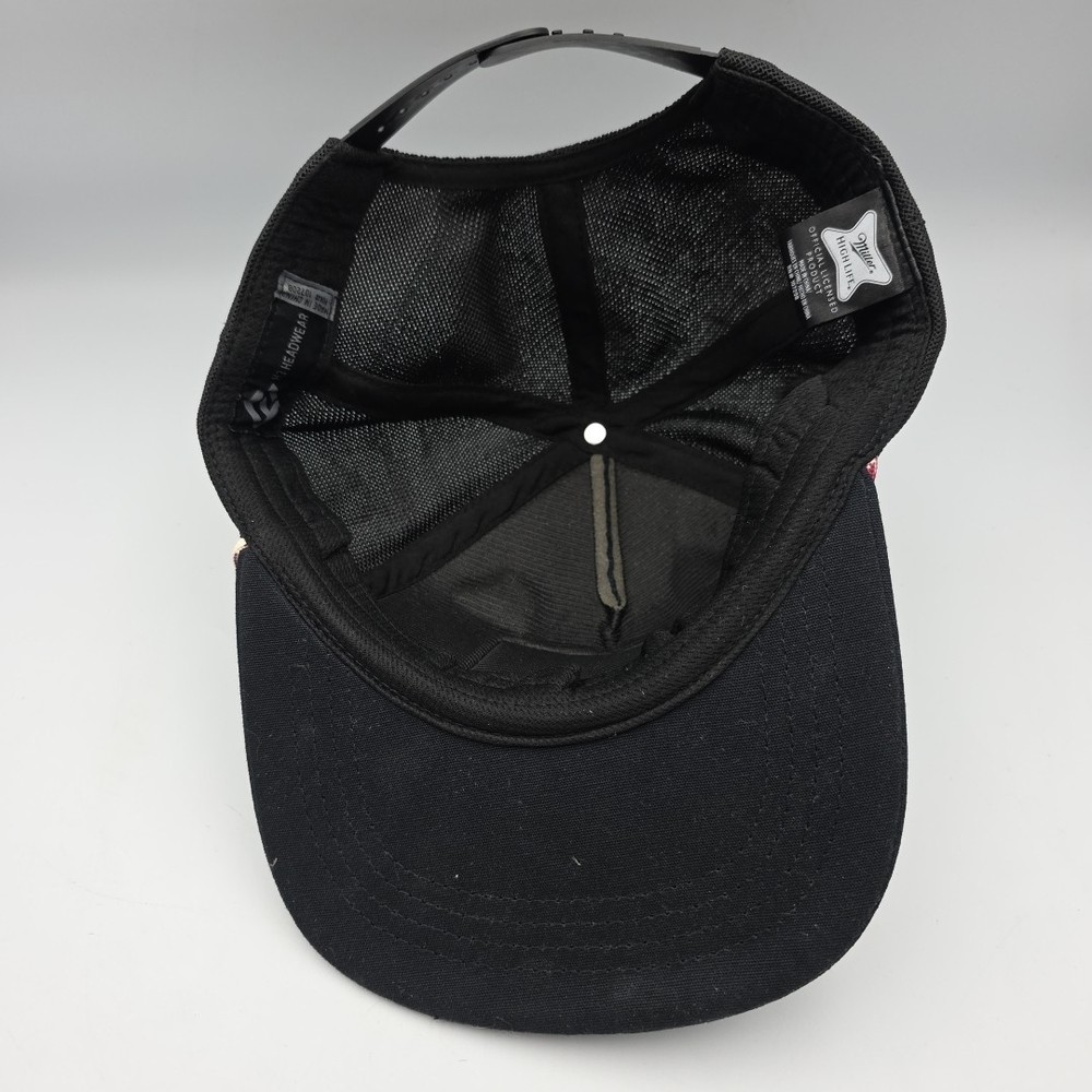 Miller High Life Patch Flat Bill Rope Hat Black