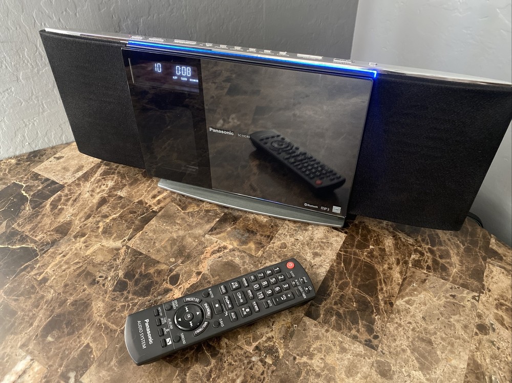 Panasonic SC-HC40 Compact Audio System W Remote CD IPod USB AM FM Bluetooth