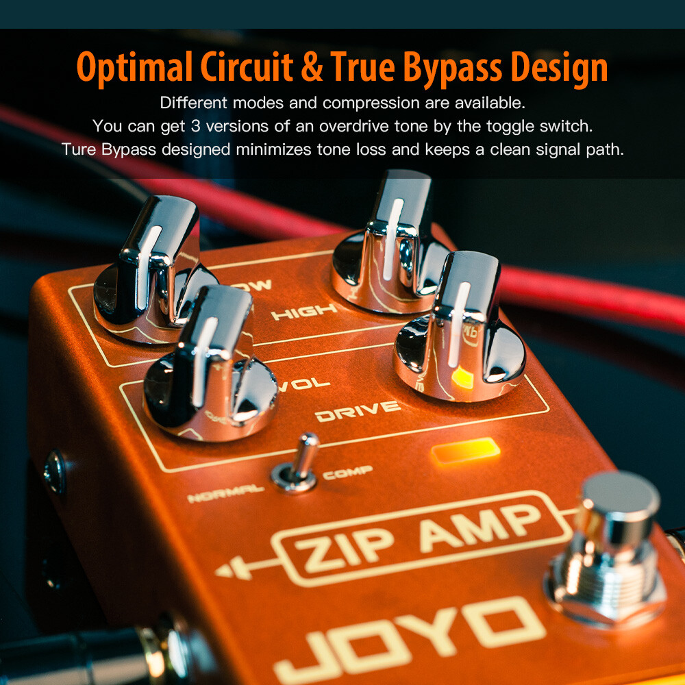 JOYO Compressor Overdrive Pedal Simulate Amplifier AMP Effect + 9V Power Adapter