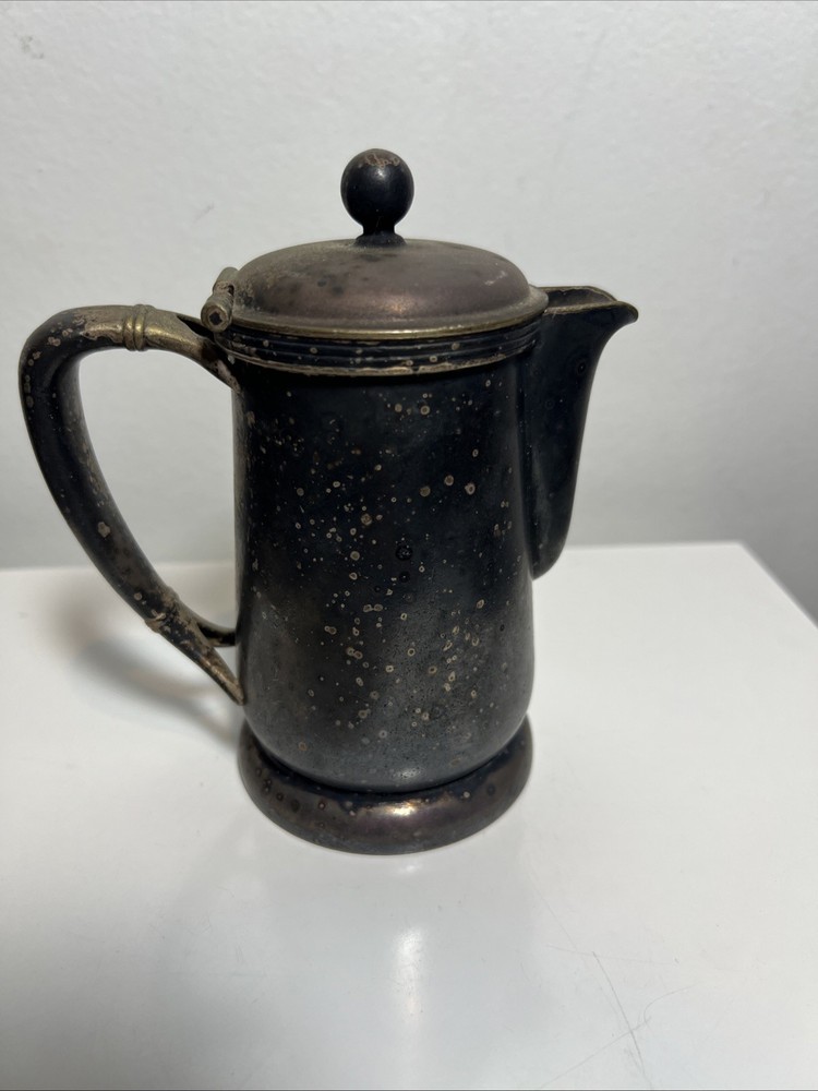 International Silver Co Silver Soldered Coffee Pot 10 oz Vintage Hotel Ware