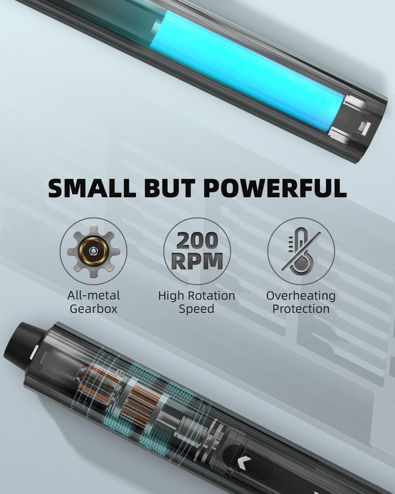 Mini Electric Screwdriver with Pop-Up Storage & 48 S2 Bits for Electronics