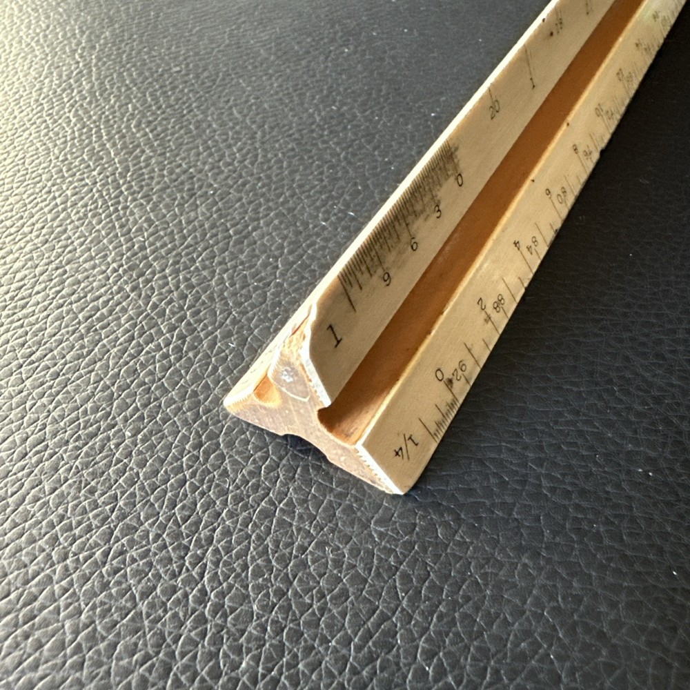 Vintage Keuffel & Esser 1621P Engineers Scale Ruler 3 Sided Triangular Paragon
