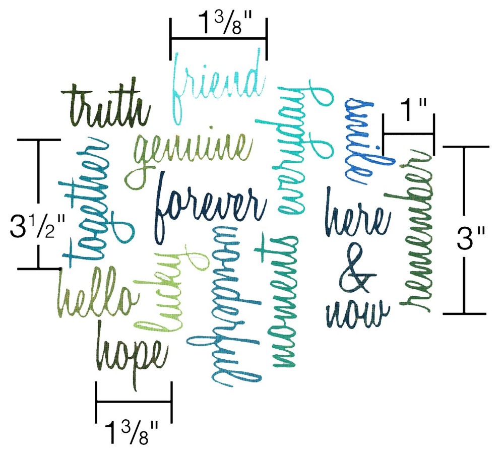 Sizzix Thinlits Friendship Words: Script 16PK set #660225 Retail $22.99 T. Holtz