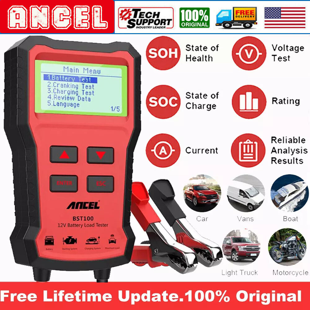 ANCEL BST100 12V Battery Tester Cranking Charging System Load Test Analyzer Tool