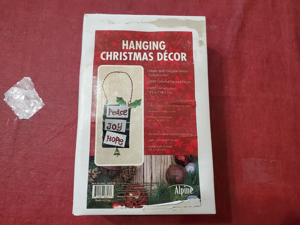 Alpine Hanging Christmas Decor Peace Joy Hope SDD172