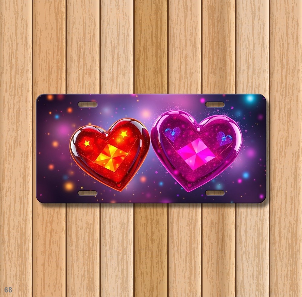 Premium Hearts License Plate Personalized Front Plate Everyday Gift