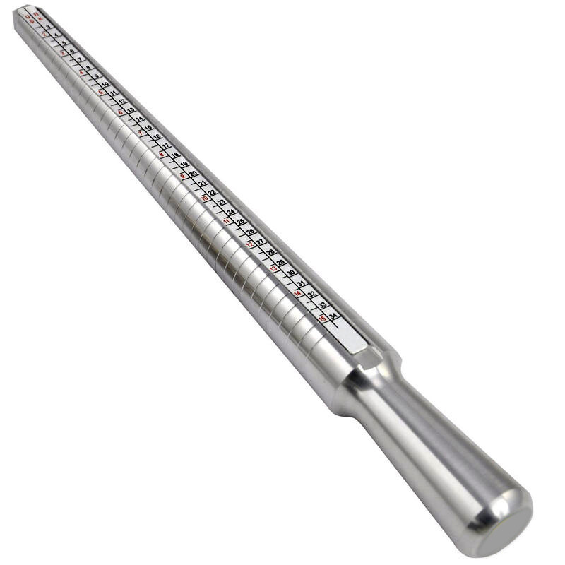 Metal Ring Sizer Guage Mandrel Finger Sizing Stick Measure Standard Tool