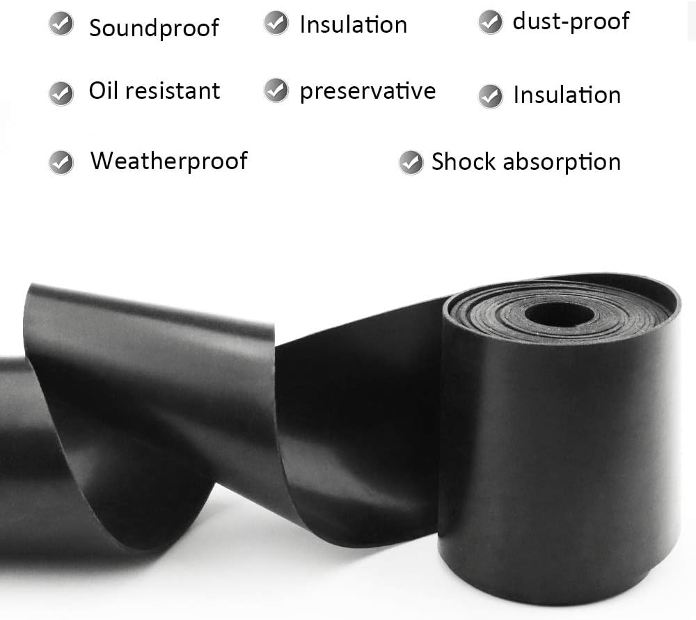 Neoprene Rubber Strips: Solid Rolls for DIY Gaskets, Seals 1" x 1/16" x 10ft