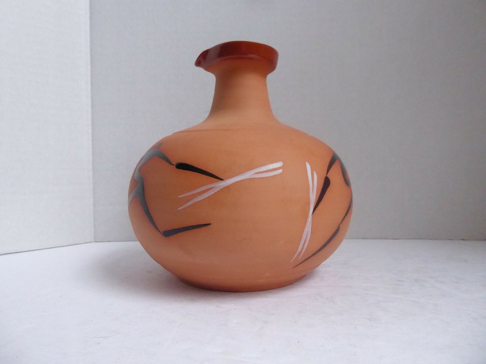 Two Piece Ceramic Terracotta Pitcher with Drinking Cup by Ti Pottery Zimbabwe
