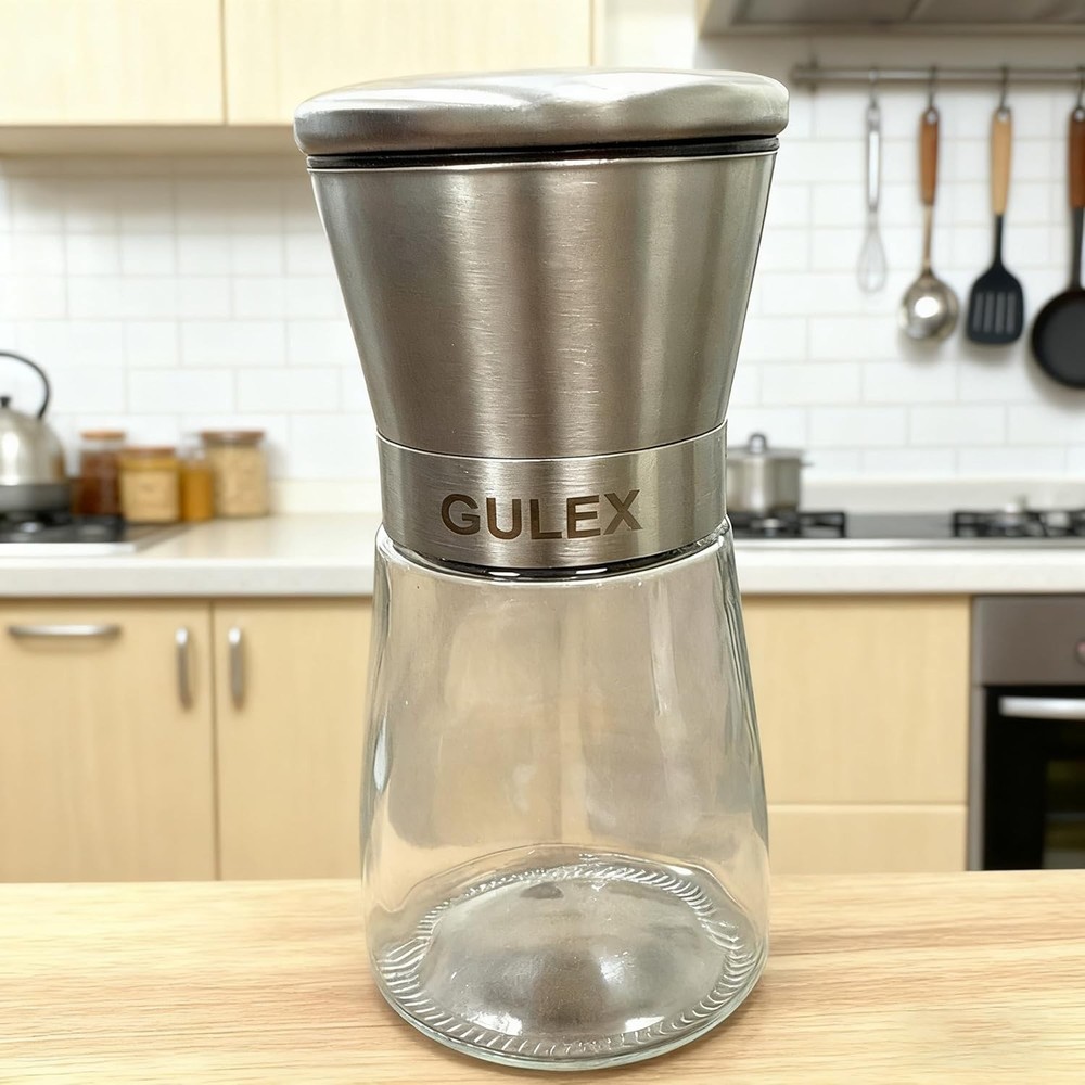 Pepper Grinder Pepper Mill, Salt Grinder Refillable,Single Package Adjustable...