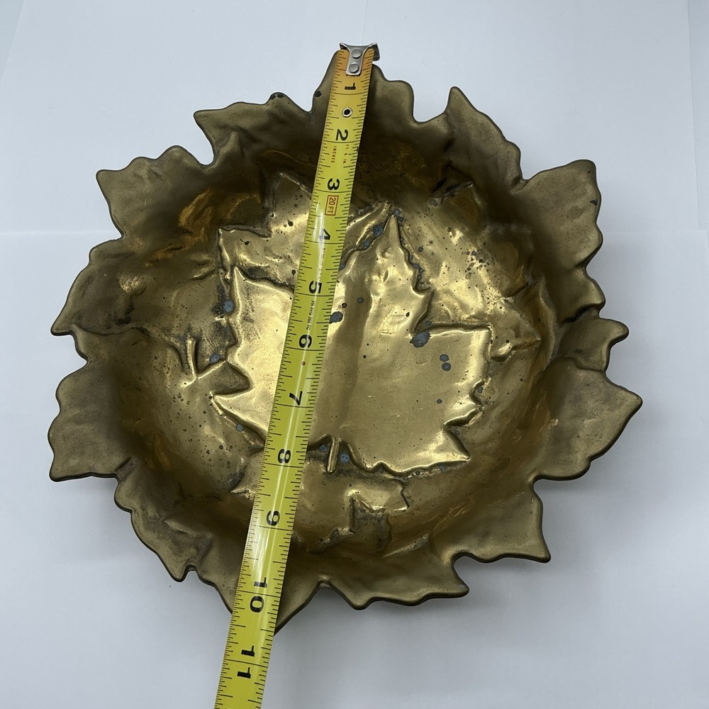 Italian Solid Brass Maple Leaf Decorative Bowl MCM , Academia, Fall, Cottage