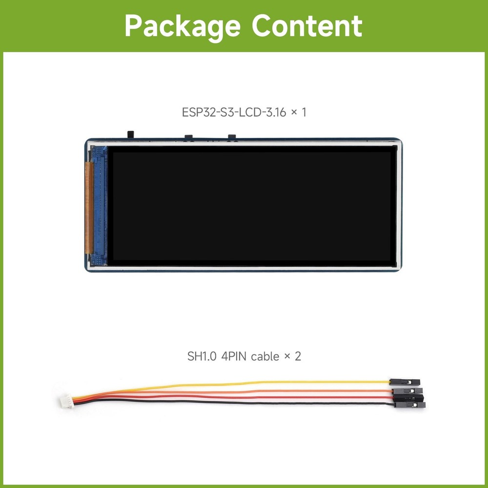 Waveshare ESP32-S3 3.16inch Display Development Board, 320×820 Pixels, 262K
