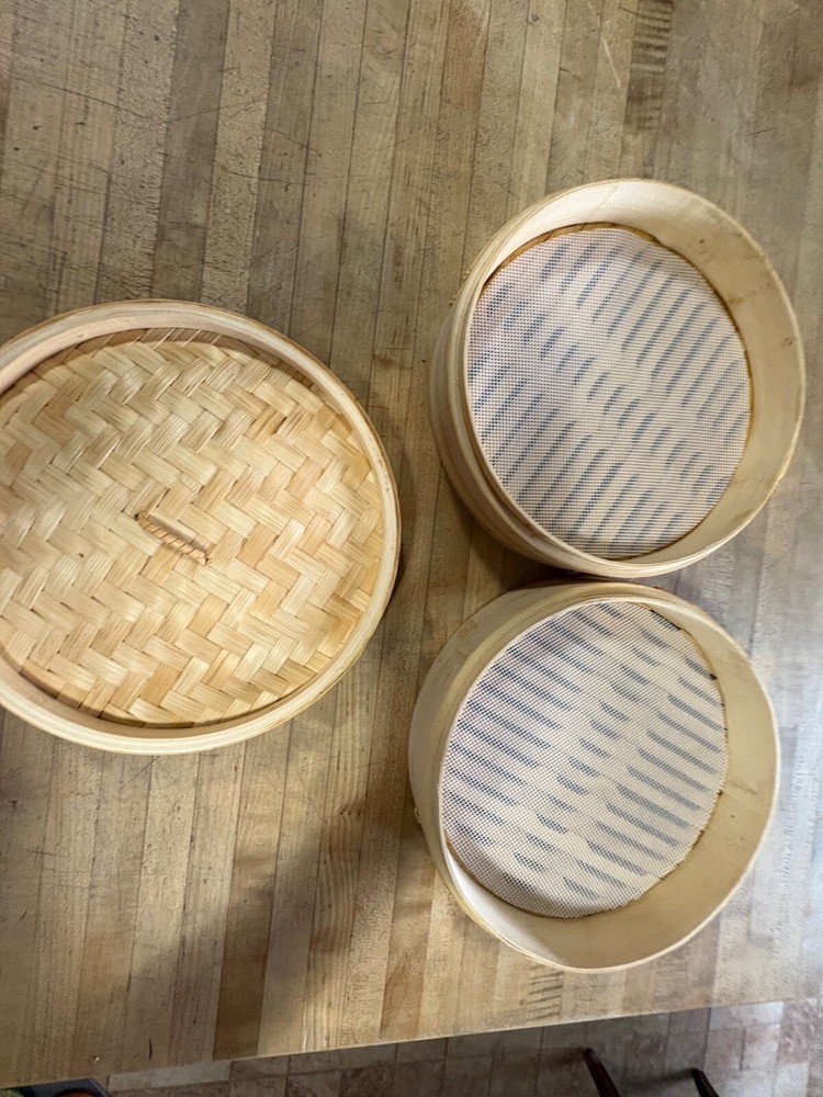 BAMBOO STEAMER BASKET 2 Tier 10-Inch KITCHENCRUST