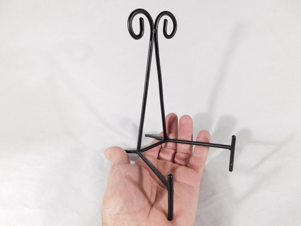 Easel Display Stand Scroll Design Black Metal Large Size